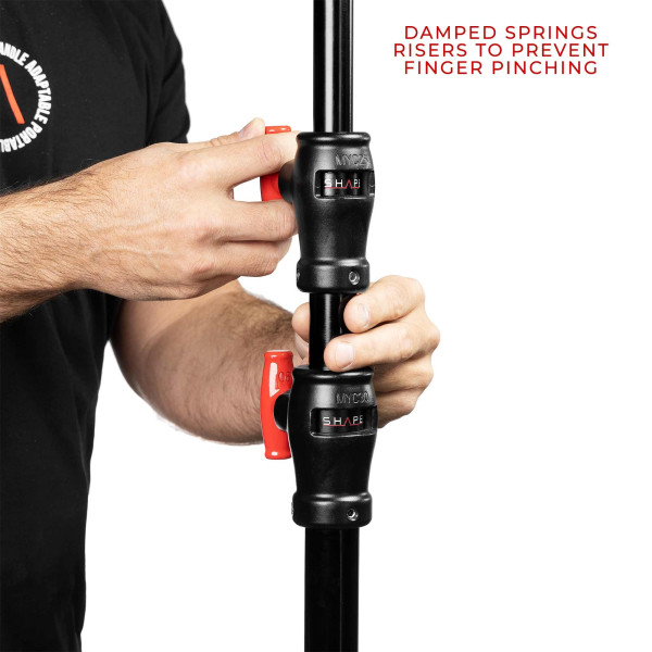 MTL14 - Montreal Combo Triple Riser Stand Black / Chrome 14’8’’