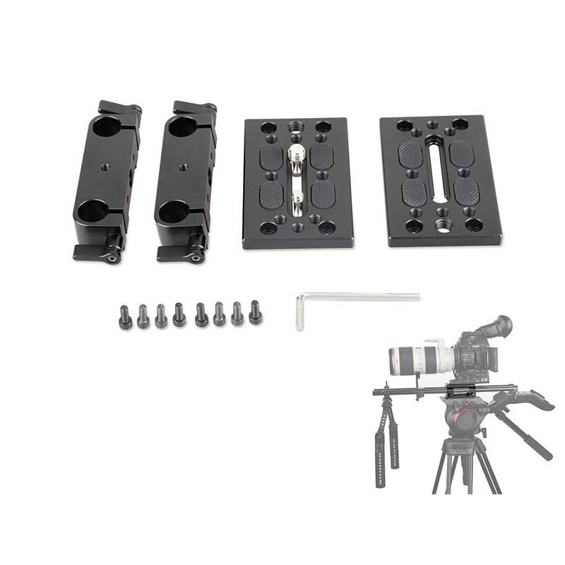 Baseplate with Dual 15mm Rod Clamp