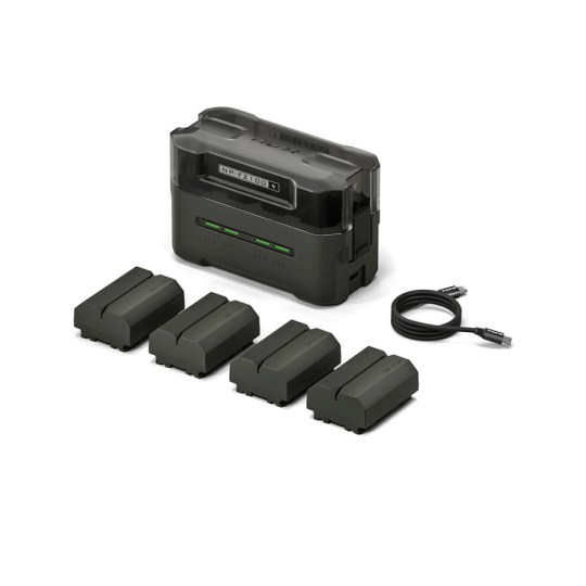 Station de charge portable avec 4 batteries