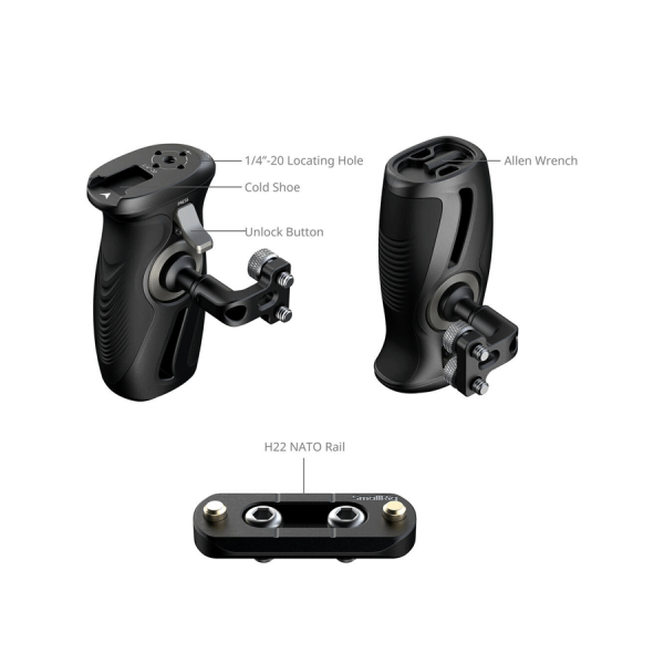 SmallRig Poignée Latérale Rotative 5194 pour Cage