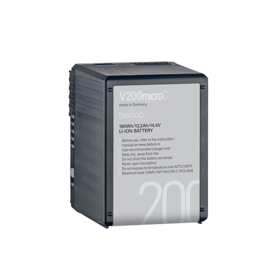 bebob Batterie micro V-Mount V200microC 190Wh USB-C PD3