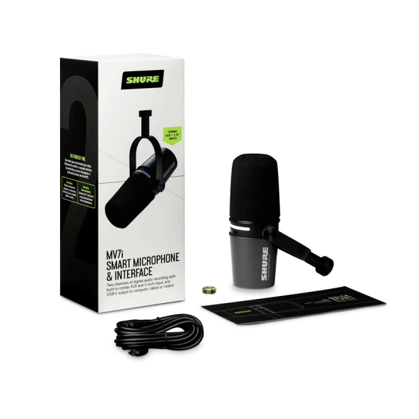 Shure MV7i - Microphone USB-C avec interface audio 2 canaux