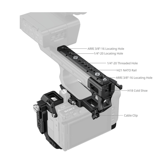 SmallRig Kit cage HawkLock Sony FX5 poignée XLR 6777