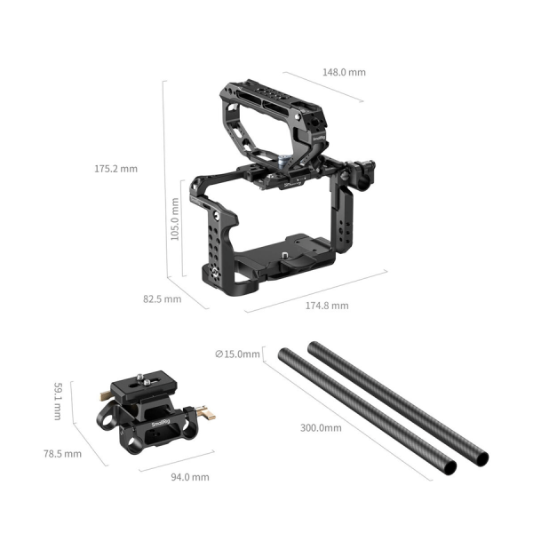 SmallRig Kit cage HawkLock double tige Sony FX5 6924