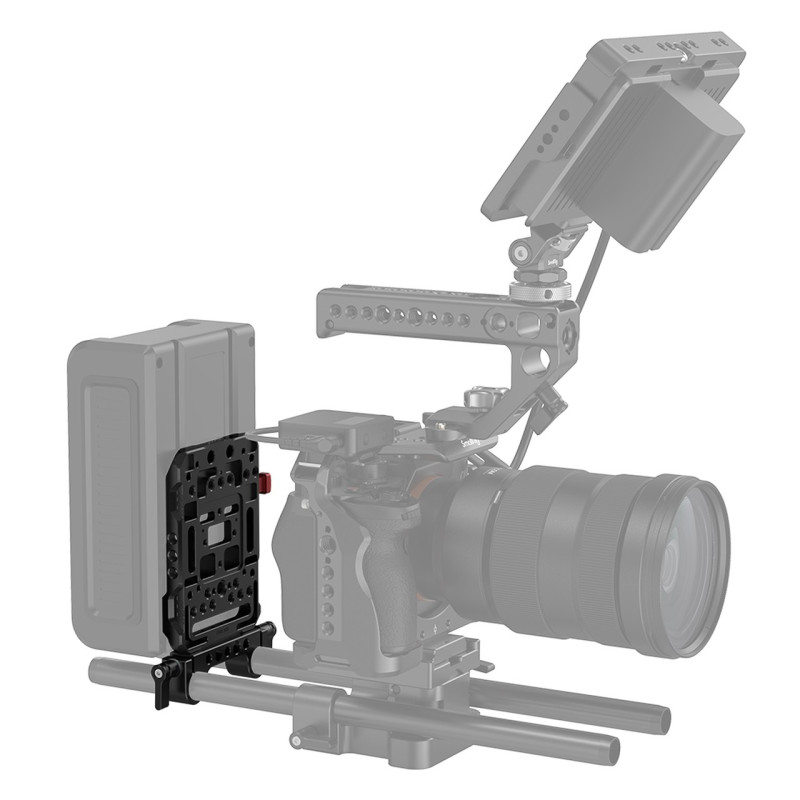 SMALLRIG Plaque V-Mount 3204B – Bras Réglable + PD 65W USB-C + D-Tap 14.8V Double – Compatible VB50 VB99 – Charge Rapide Pro