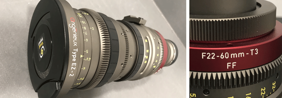 Exemple montage de l'objectif Angénieux Type EZ-2 avec la lentilles arrière F22-60mm 10x3