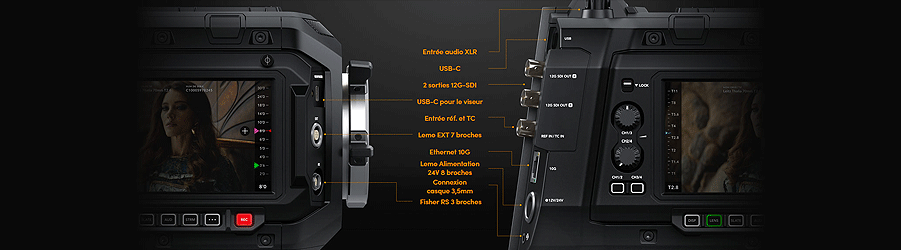 Blackmagic Ursa Cine 12K - Connexions robuste et conformes aux normes
