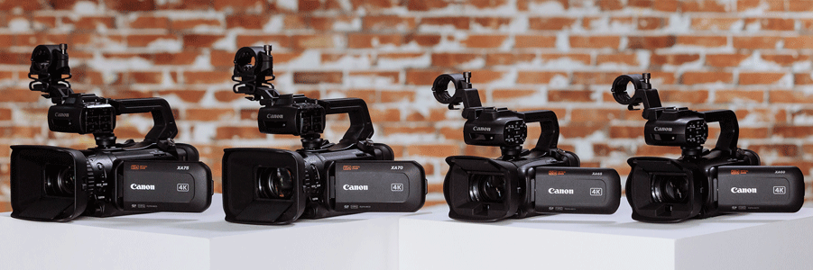 4 caméras 4K Canon XA65, XA60, XA75 et XA70