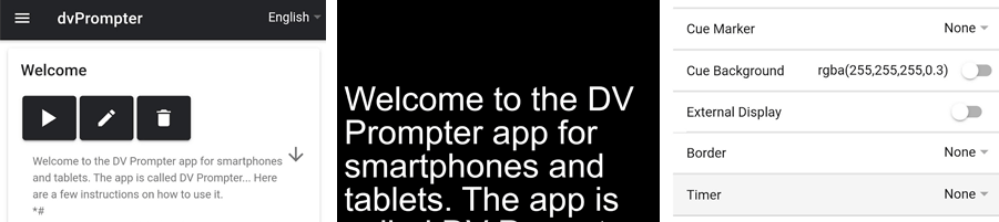 Application dvPrompter Plus Datavideo