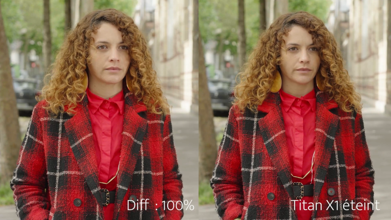 Rotolight Titan comparatif Diff : 100% - Titan X1 éteint