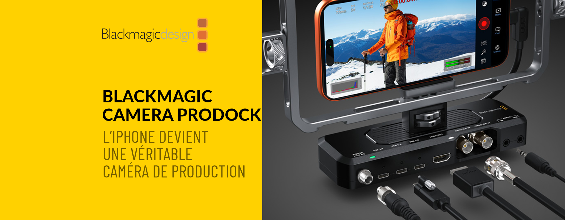 Blackmagic Camera ProDock : l’iPhone devient une véritable caméra de production