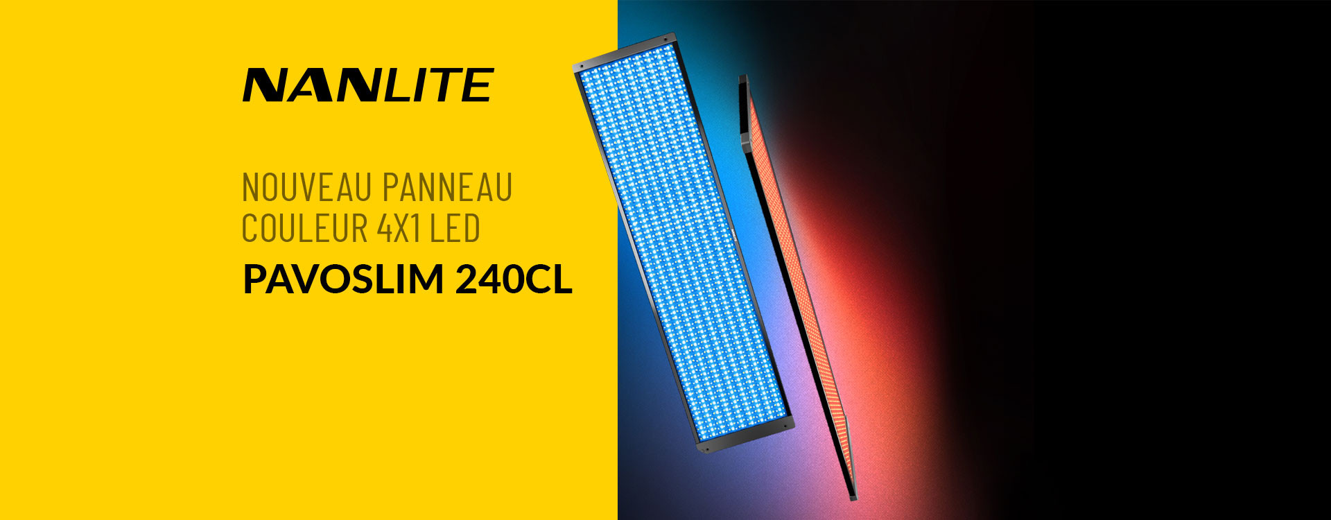 Nanlite nouveau panneau couleur 4×1 LED PavoSlim 240CL