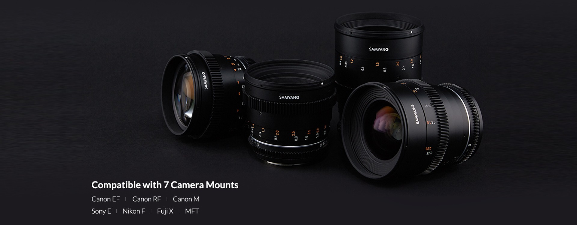  Noir Samyang 16 mm T2.6 VDSLR Mise au Point Manuelle Objectif vidéo pour Canon Camera  